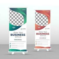 professioneel bedrijf rollen omhoog Scherm standee sjabloon ontwerp, rol omhoog banier, ontwerp sjabloon, vector, abstract achtergrond, modern x-banner, rechthoek maat, vector