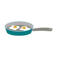 borden. groen pan met eieren. vector