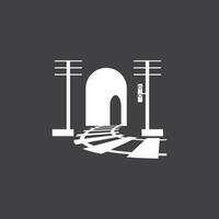 spoor met tunnel logo pictogram vector ontwerpsjabloon