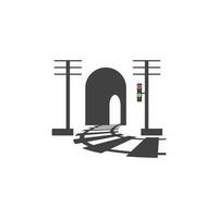 spoor met tunnel logo pictogram vector ontwerpsjabloon