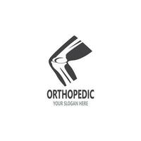 menselijk bot orthopedische logo vector. anatomie skelet vlak ontwerp sjabloon illustratie vector