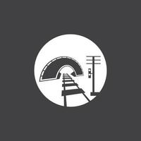 spoor met tunnel logo pictogram vector ontwerpsjabloon