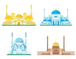 set van verschillende moskeeën vector