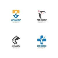 menselijk bot orthopedische logo vector. anatomie skelet vlak ontwerp sjabloon illustratie vector