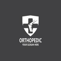 menselijk bot orthopedische logo vector. anatomie skelet vlak ontwerp sjabloon illustratie vector