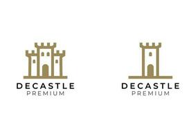 klassiek kasteel toren logo ontwerp. kasteel logo ontwerp sjabloon. vector