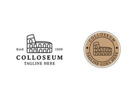 vector logo van de stad van Rome, Italië. colosseum logo ontwerp vector illustratie