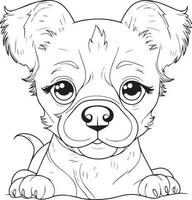 schattig puppy hond illustratie, hond kleur bladzijde voor kinderen en volwassenen, puppy mascotte logo, puppy vector ontwerp