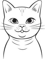 schattig tekenfilm kat vector illustratie, kat kleur bladzijde voor kinderen en volwassenen. afdrukken ontwerp, t-shirt ontwerp, tatoeëren ontwerp, muurschildering kunst, kat mascotte