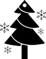 Kerstmis boom met sneeuwvlokken in vlak stijl. vector