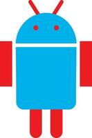 rood en blauw geïsoleerd android logo. vector