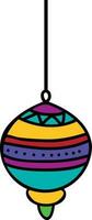 vlak illustratie van kleurrijk hangende lantaarn ontwerp. vector