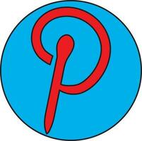 geïsoleerd rood en blauw pinterest. vector