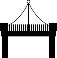 pictogram van modern brug in zwart kleur. vector