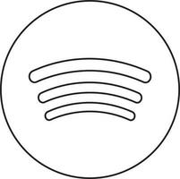 zwart lijn kunst illustratie van spotify logo. vector