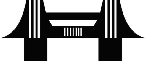 brug icoon of illustratie in zwart en wit kleur. vector