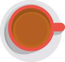 top visie van een thee kop in vlak illustratie. vector