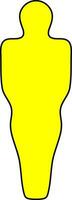 geïsoleerd gezichtsloos Mens in geel kleur. vector