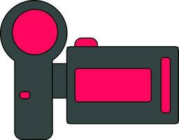 zwart en roze handig camera in vlak stijl. vector