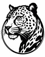 panter logo zwart en wit vector