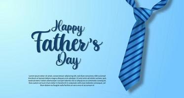 gelukkige vaders dag poster sjabloon voor spandoek met huidige blauwe stropdas kleren briefkaart vector