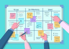 tekenfilm kleur planning bord concept. vector