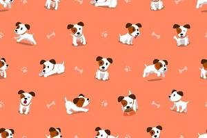 vector cartoon karakter jack russell terrier hond naadloze patroon