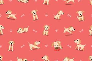 vector cartoon karakter labrador hond naadloze patroon