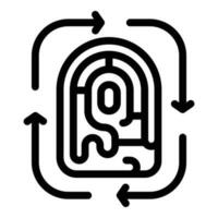 verandering vingerafdruk icoon schets vector. biometrisch privacy vector