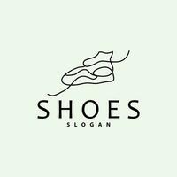 schoenen logo, schoenen ontwerp gemakkelijk minimalistische lijn stijl, mode merk vector, icoon illustratie vector