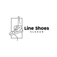 schoenen logo, schoenen ontwerp gemakkelijk minimalistische lijn stijl, mode merk vector, icoon illustratie vector