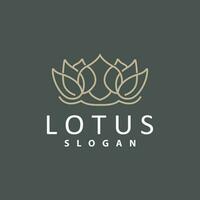 lotus logo, bloem fabriek vector, minimalistische gemakkelijk lijn ontwerp, symbool icoon sjabloon vector