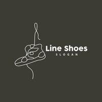 schoenen logo, schoenen ontwerp gemakkelijk minimalistische lijn stijl, mode merk vector, icoon illustratie vector