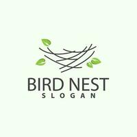 vogel nest logo, vogel huis onderdak vector, modern lijn ontwerp minimalistische stijl, symbool sjabloon icoon vector