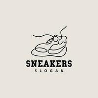 schoenen logo, schoenen ontwerp gemakkelijk minimalistische lijn stijl, mode merk vector, icoon illustratie vector