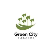 groen stad logo vector ontwerp met creatief stijl