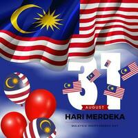 Maleisië onafhankelijkheid dag. vector illustratie voor onafhankelijkheid dag viering.