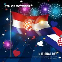 gelukkig nationaal dag Kroatië. banier, vlag achtergrond. voor spandoeken, groet kaarten en posters vector