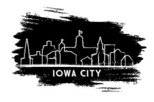 Iowa stad Verenigde Staten van Amerika horizon silhouet. hand- getrokken schetsen. bedrijf reizen en toerisme concept met modern architectuur. vector