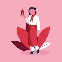 chef-kok vrouwen platte vectorillustratie vector