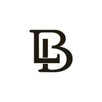 brief bl gekoppeld overlappende ontwerp logo vector