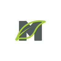 brief m curves blad meetkundig logo vector