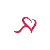 zorg rood lint liefde hart medisch decoratie logo vector