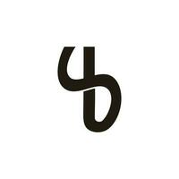 brief sb yb curves lijn gemakkelijk logo vector