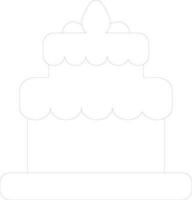 dun lijn icoon van taart voor viering concept. vector