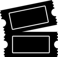 bioscoop ticket icoon voor tonen film in zwart. vector