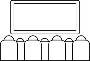 bioscoop hal met scherm en stoelen in illustratie. vector