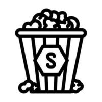 klassiek zout popcorn voedsel lijn icoon vector illustratie