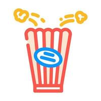 emmer popcorn rood wit kleur icoon vector illustratie