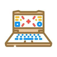 laptop gaming kleur icoon vector illustratie